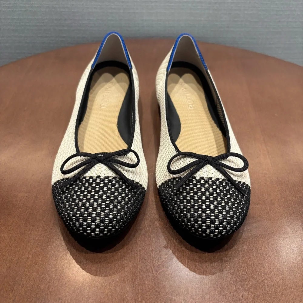 Rothy's Black & White Tweed Ballet Flats - Picture 5 of 15